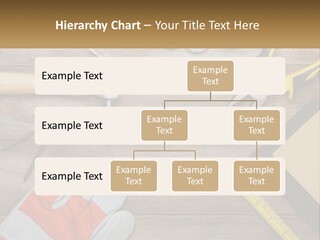 A Wooden Table Topped With Tools And Paper PowerPoint Template