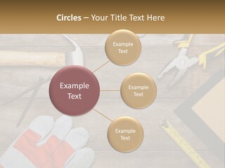 A Wooden Table Topped With Tools And Paper PowerPoint Template