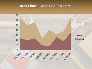 A Wooden Table Topped With Tools And Paper PowerPoint Template