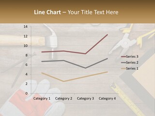 A Wooden Table Topped With Tools And Paper PowerPoint Template