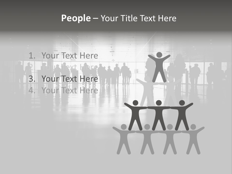 A Group Of People Standing In Front Of A Wall PowerPoint Template