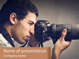 A Man Taking A Picture With A Camera PowerPoint Template