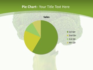 A Piece Of Broccoli On A White And Green Background PowerPoint Template