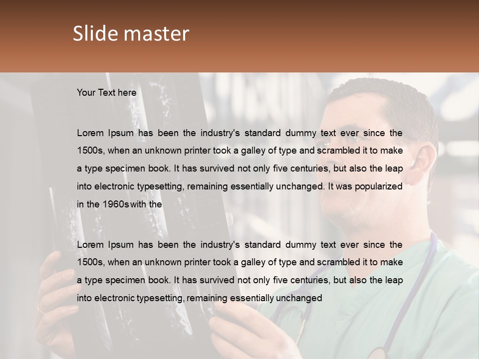 A Man Holding Up A Medical Powerpoint Presentation PowerPoint Template