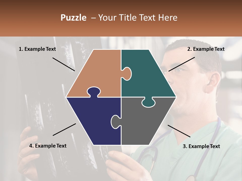 A Man Holding Up A Medical Powerpoint Presentation PowerPoint Template