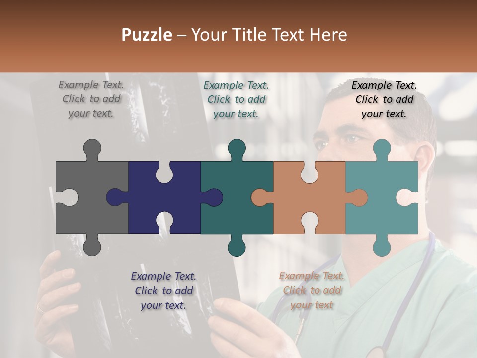 A Man Holding Up A Medical Powerpoint Presentation PowerPoint Template