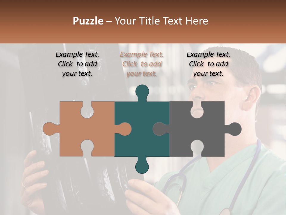 A Man Holding Up A Medical Powerpoint Presentation PowerPoint Template