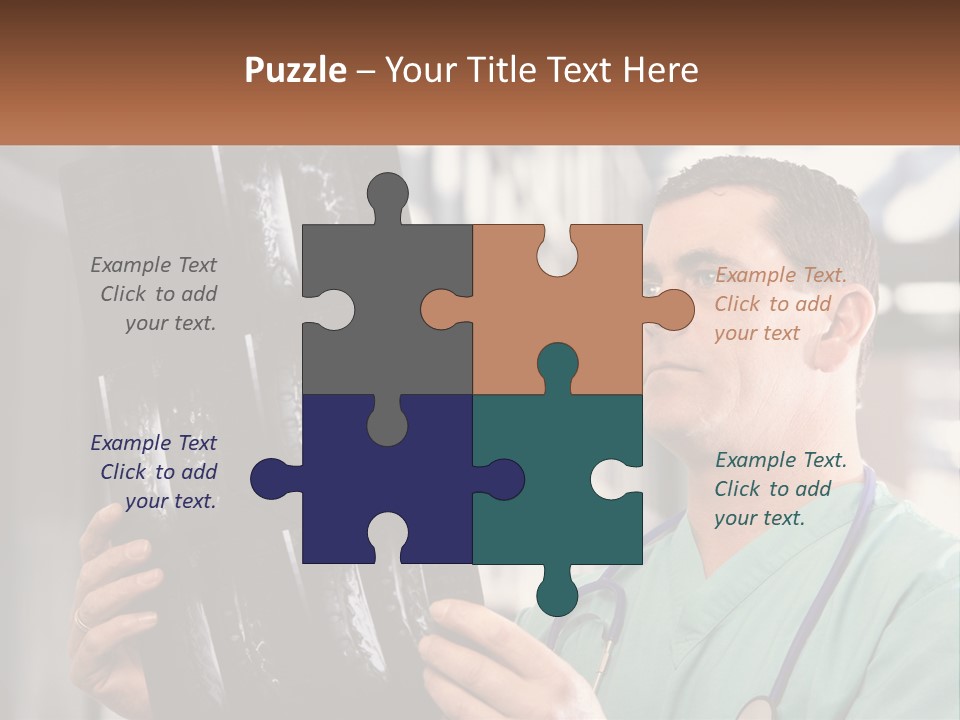 A Man Holding Up A Medical Powerpoint Presentation PowerPoint Template