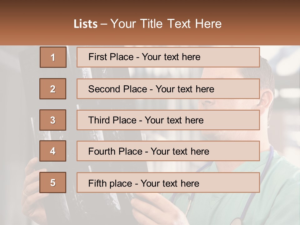 A Man Holding Up A Medical Powerpoint Presentation PowerPoint Template