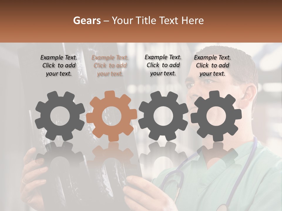 A Man Holding Up A Medical Powerpoint Presentation PowerPoint Template