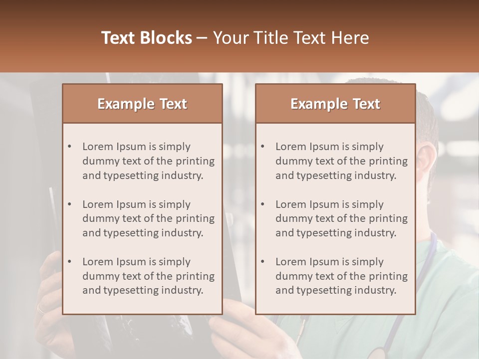 A Man Holding Up A Medical Powerpoint Presentation PowerPoint Template