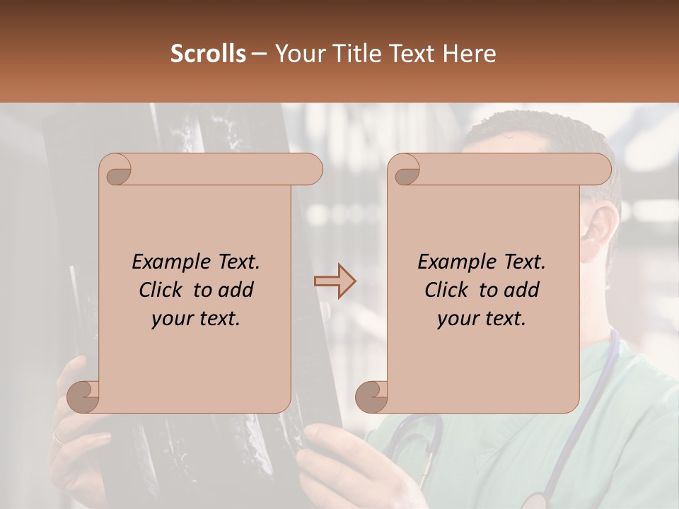 A Man Holding Up A Medical Powerpoint Presentation PowerPoint Template