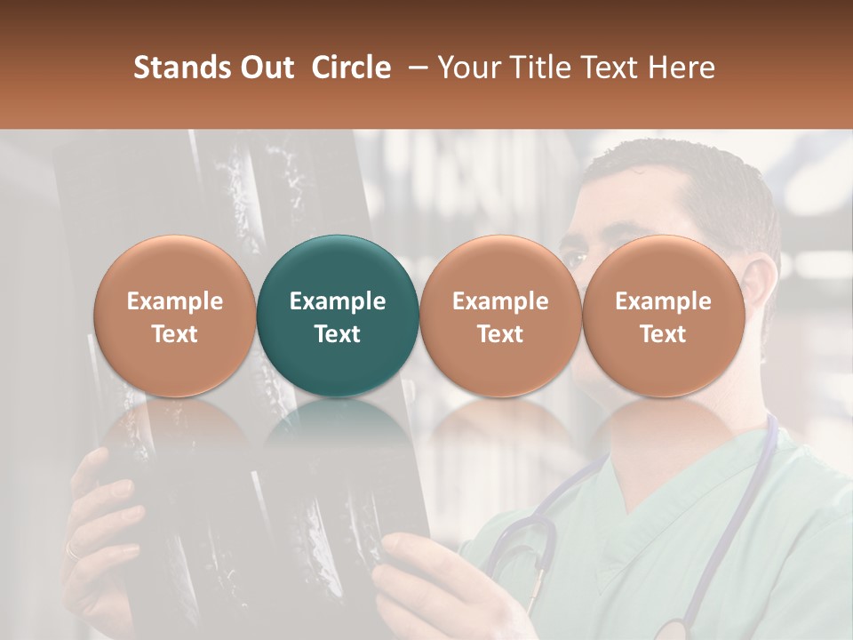 A Man Holding Up A Medical Powerpoint Presentation PowerPoint Template