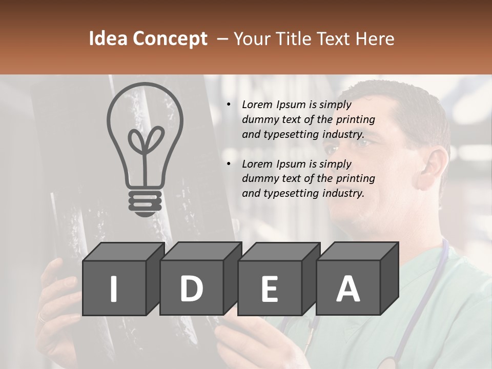 A Man Holding Up A Medical Powerpoint Presentation PowerPoint Template