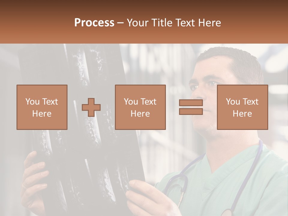 A Man Holding Up A Medical Powerpoint Presentation PowerPoint Template
