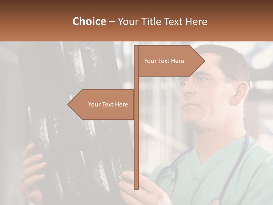 A Man Holding Up A Medical Powerpoint Presentation PowerPoint Template