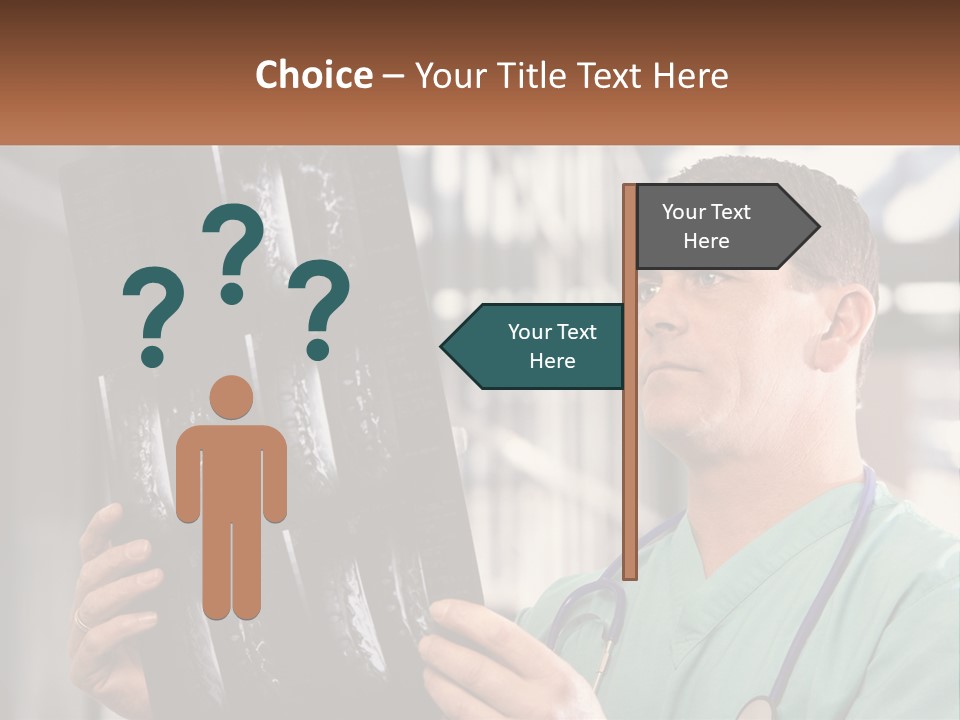 A Man Holding Up A Medical Powerpoint Presentation PowerPoint Template