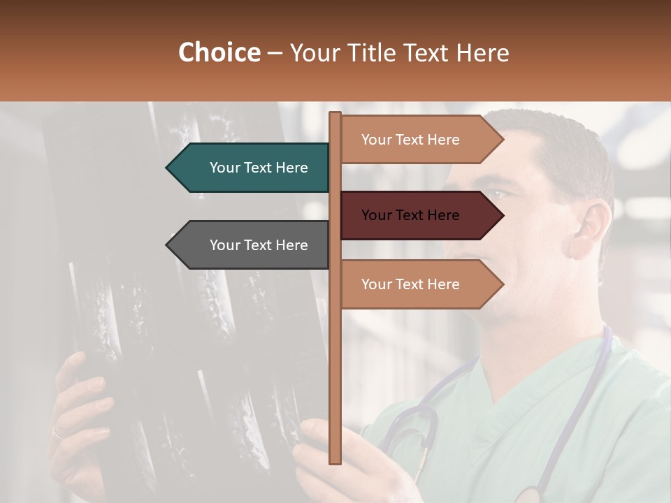A Man Holding Up A Medical Powerpoint Presentation PowerPoint Template