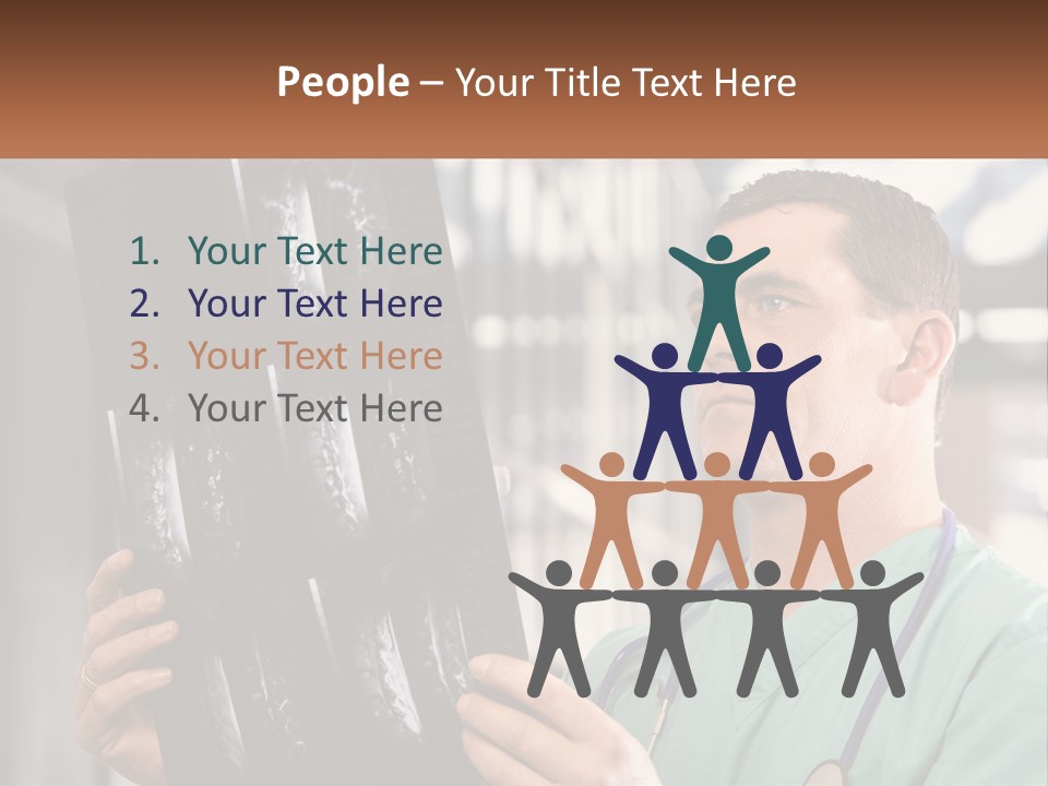 A Man Holding Up A Medical Powerpoint Presentation PowerPoint Template