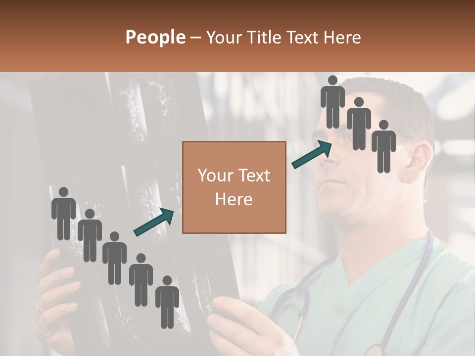 A Man Holding Up A Medical Powerpoint Presentation PowerPoint Template