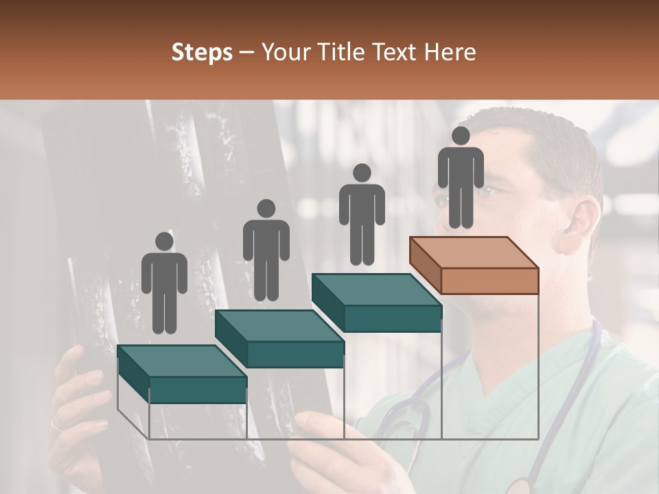 A Man Holding Up A Medical Powerpoint Presentation PowerPoint Template