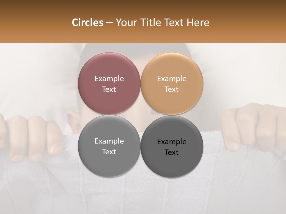 A Boy Peeking Over A Pillow With His Eyes Wide Open PowerPoint Template