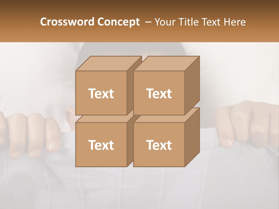 A Boy Peeking Over A Pillow With His Eyes Wide Open PowerPoint Template