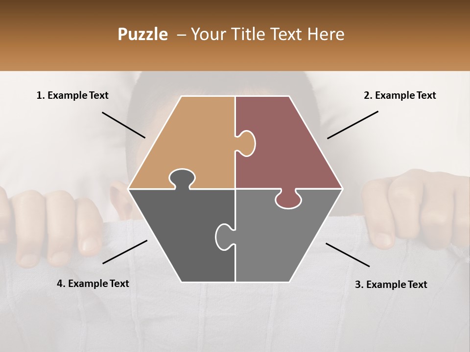 A Boy Peeking Over A Pillow With His Eyes Wide Open PowerPoint Template