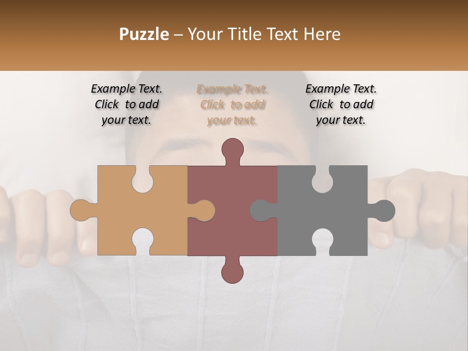 A Boy Peeking Over A Pillow With His Eyes Wide Open PowerPoint Template