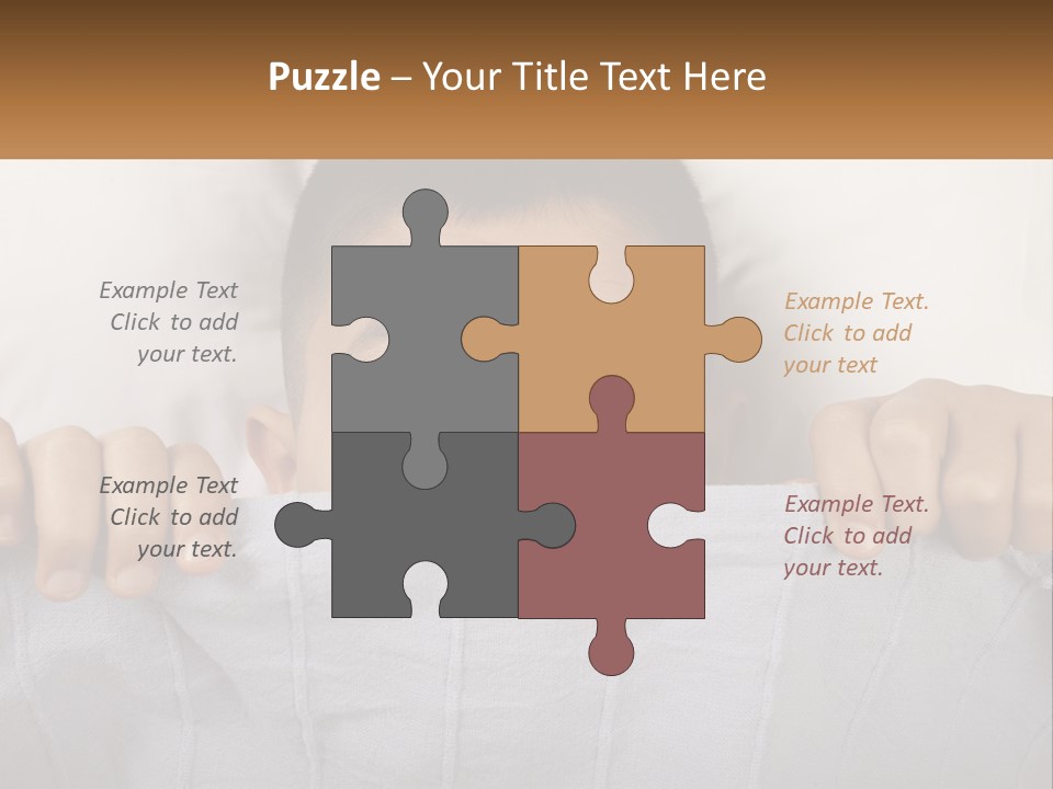 A Boy Peeking Over A Pillow With His Eyes Wide Open PowerPoint Template