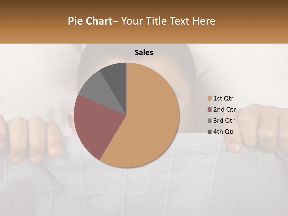 A Boy Peeking Over A Pillow With His Eyes Wide Open PowerPoint Template