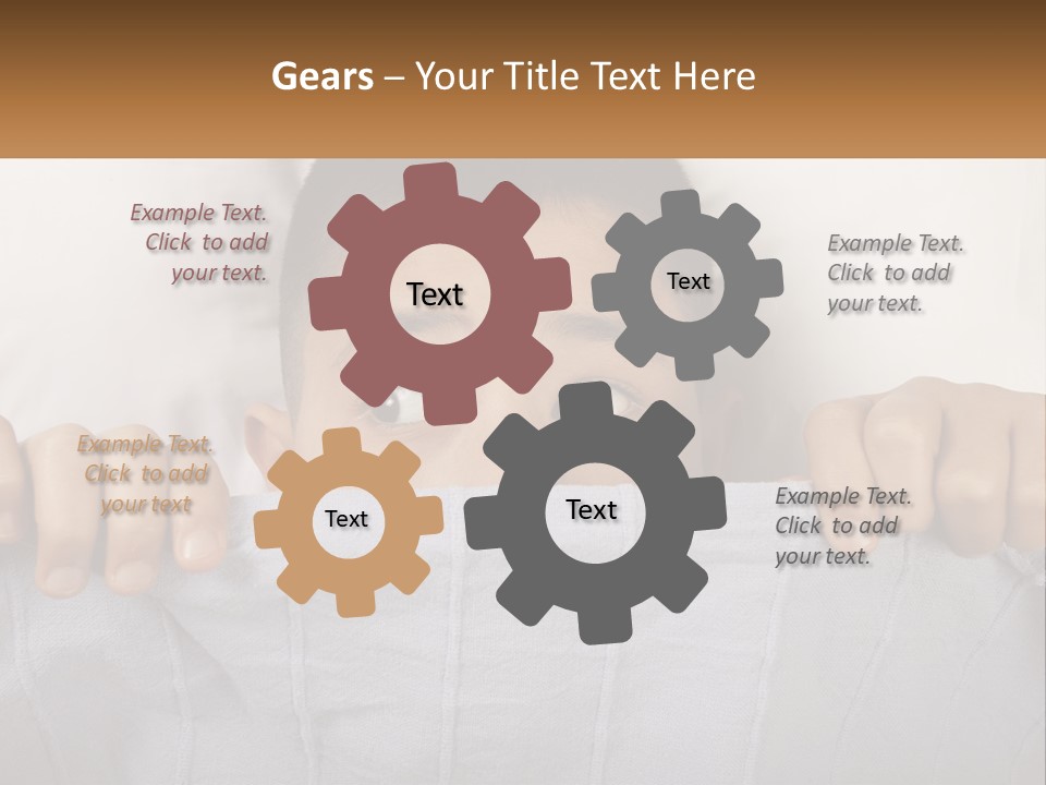 A Boy Peeking Over A Pillow With His Eyes Wide Open PowerPoint Template