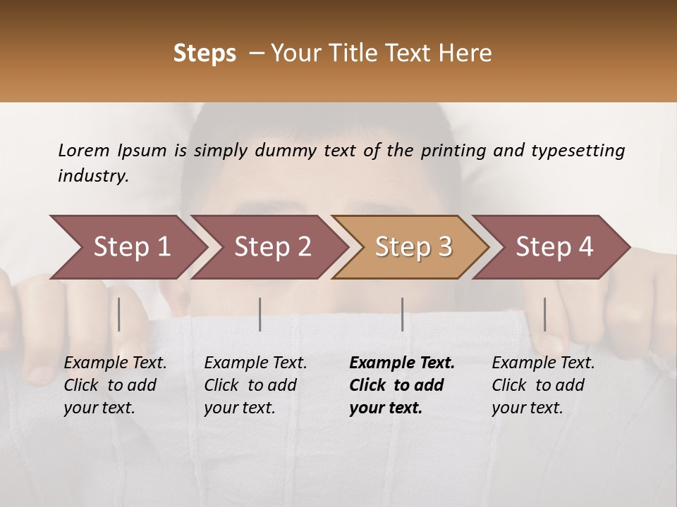 A Boy Peeking Over A Pillow With His Eyes Wide Open PowerPoint Template