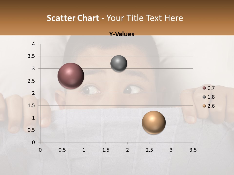 A Boy Peeking Over A Pillow With His Eyes Wide Open PowerPoint Template