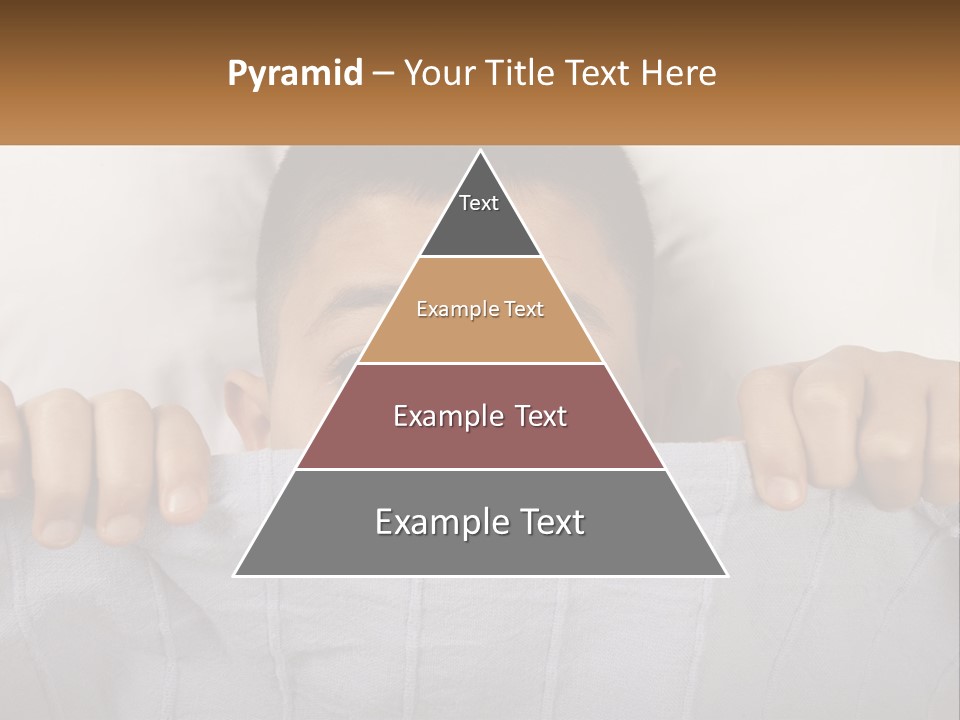 A Boy Peeking Over A Pillow With His Eyes Wide Open PowerPoint Template