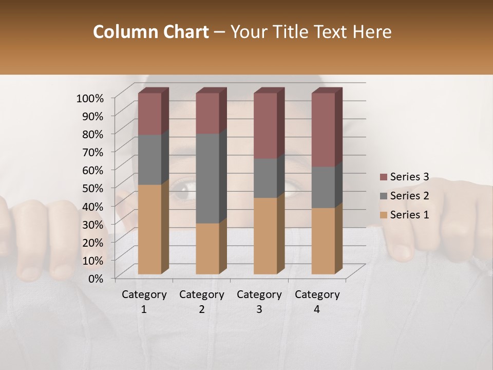 A Boy Peeking Over A Pillow With His Eyes Wide Open PowerPoint Template