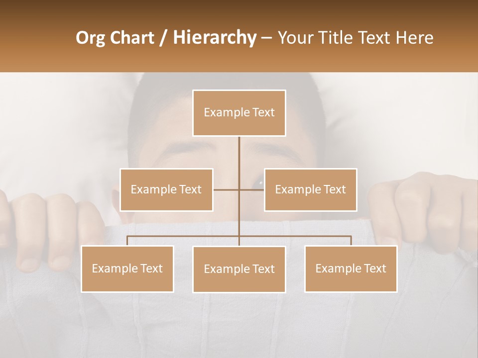 A Boy Peeking Over A Pillow With His Eyes Wide Open PowerPoint Template