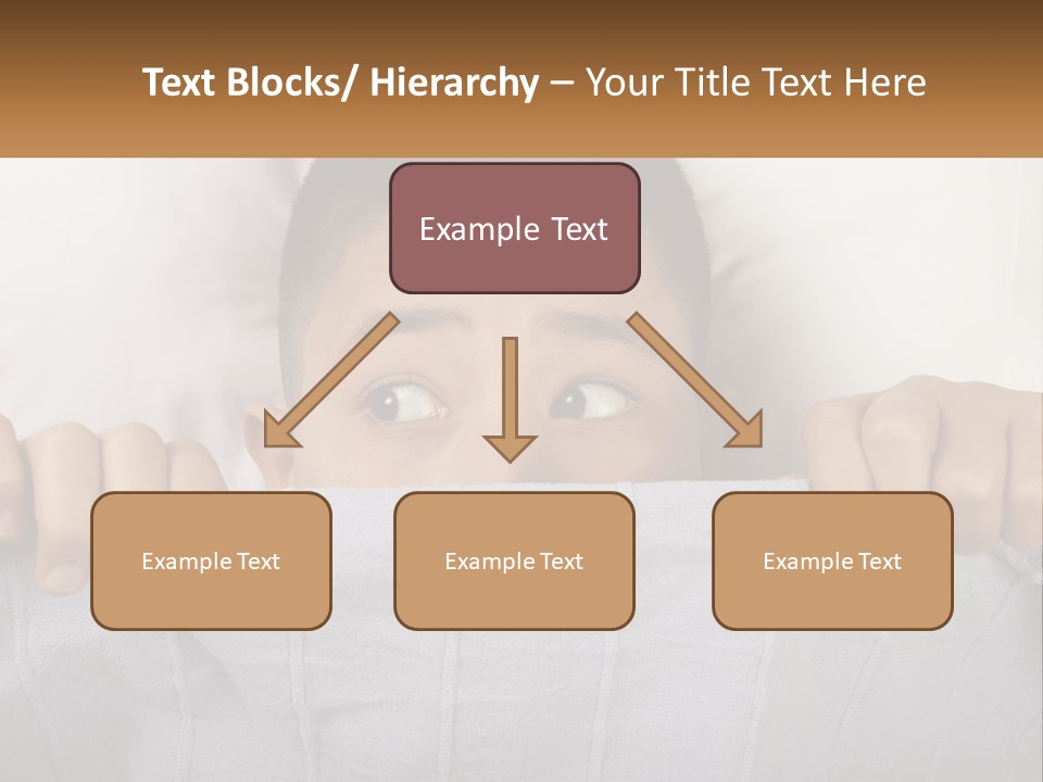 A Boy Peeking Over A Pillow With His Eyes Wide Open PowerPoint Template