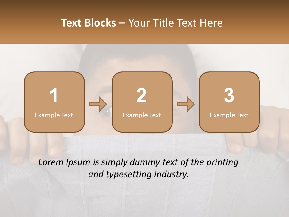 A Boy Peeking Over A Pillow With His Eyes Wide Open PowerPoint Template