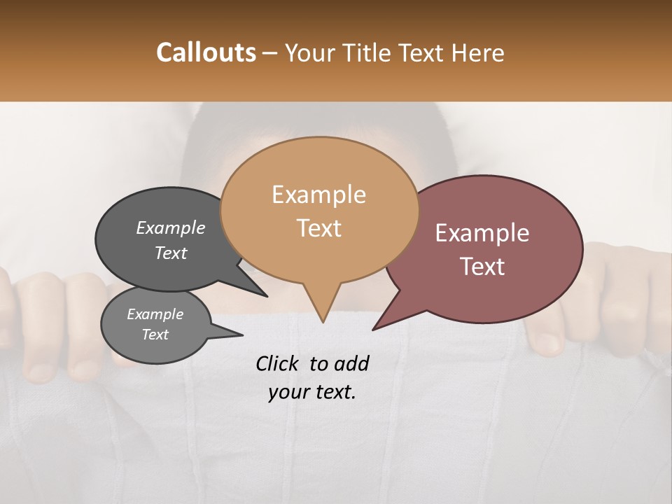 A Boy Peeking Over A Pillow With His Eyes Wide Open PowerPoint Template