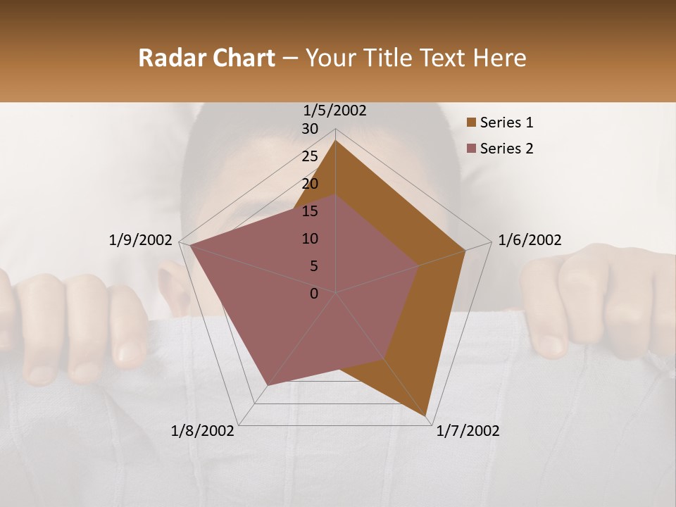 A Boy Peeking Over A Pillow With His Eyes Wide Open PowerPoint Template