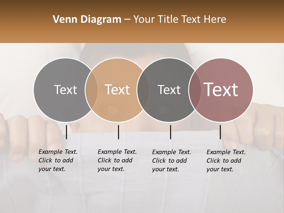 A Boy Peeking Over A Pillow With His Eyes Wide Open PowerPoint Template