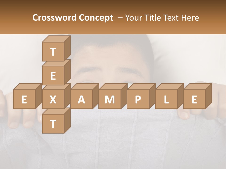 A Boy Peeking Over A Pillow With His Eyes Wide Open PowerPoint Template