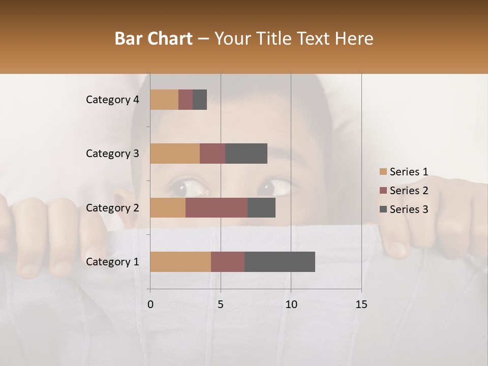 A Boy Peeking Over A Pillow With His Eyes Wide Open PowerPoint Template