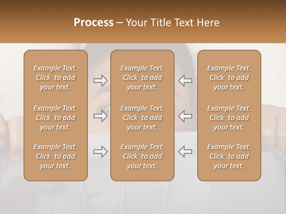 A Boy Peeking Over A Pillow With His Eyes Wide Open PowerPoint Template