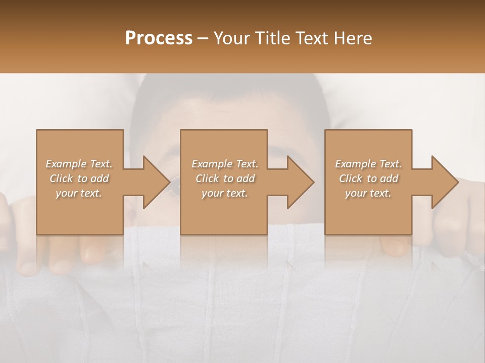 A Boy Peeking Over A Pillow With His Eyes Wide Open PowerPoint Template