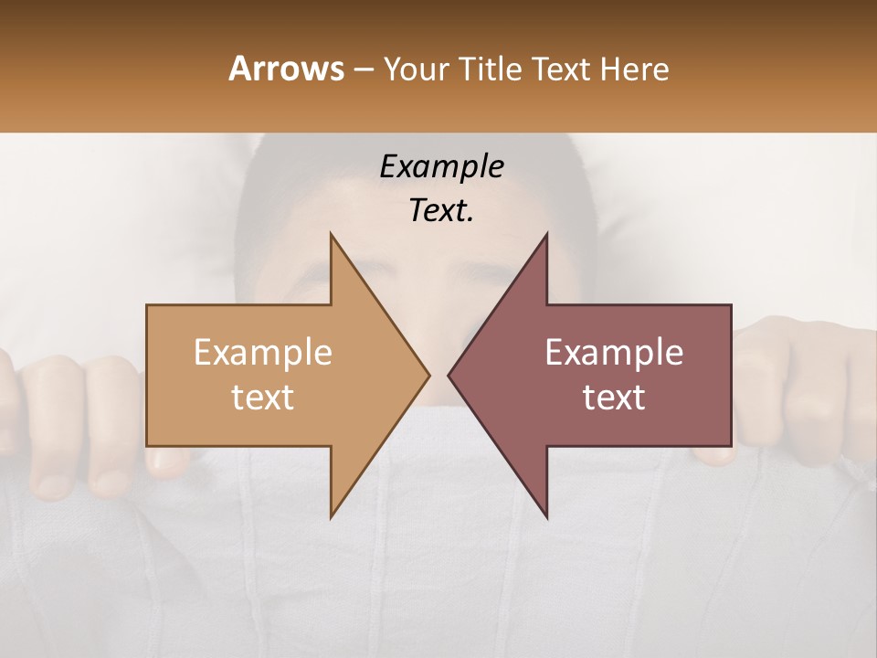 A Boy Peeking Over A Pillow With His Eyes Wide Open PowerPoint Template