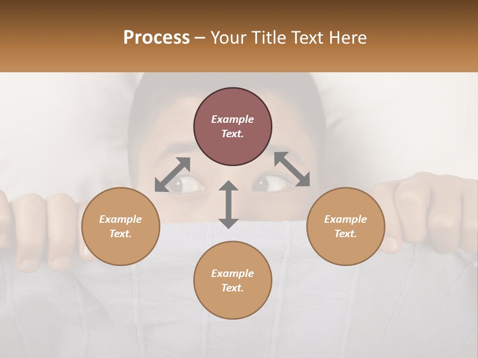 A Boy Peeking Over A Pillow With His Eyes Wide Open PowerPoint Template