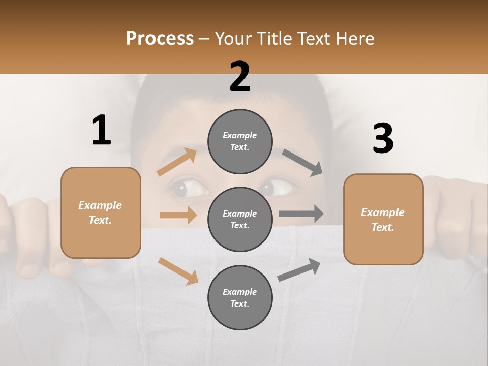 A Boy Peeking Over A Pillow With His Eyes Wide Open PowerPoint Template