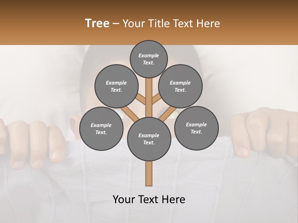 A Boy Peeking Over A Pillow With His Eyes Wide Open PowerPoint Template